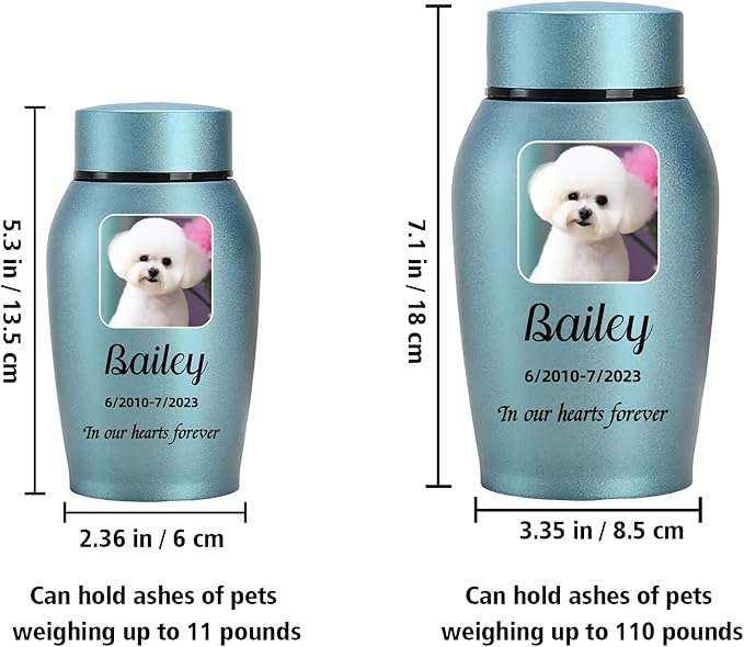 Custom Dog and Cat Urns for Ashes，Personalized Memorials Pet Urn for Ashes ，Custom Pet Name and Photo for Cremation Urns (Cut to Your Pet's Outline)