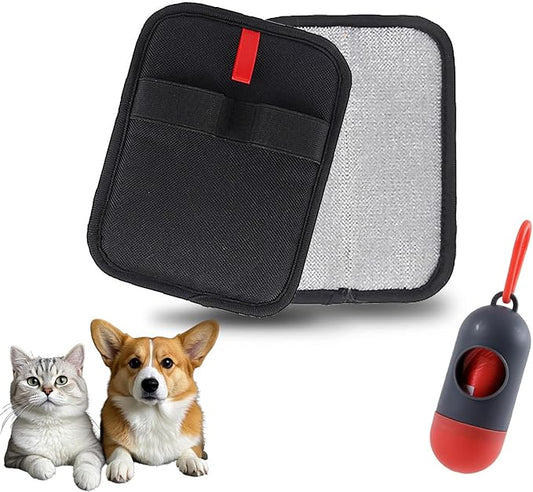 Pet Hair Removal Glove, Electrostatic Reusable with Hair Collection Bag, for Dogs & Cats, Suitable for Sofas, Furniture, Carpets, Car Seats - 2 Pcs