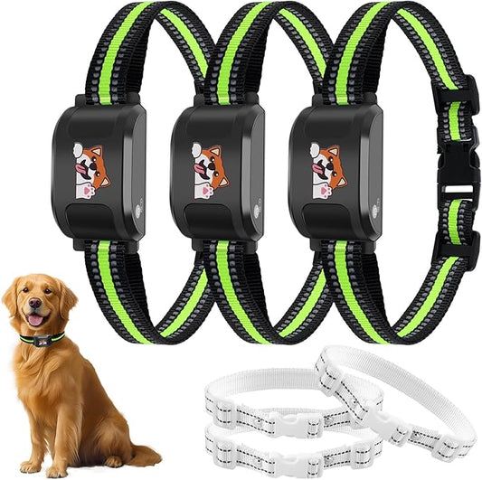 GPS + Wireless Dog Fence & Training Collar – No Subscription, App Geo-Fence 3280ft, 60-164ft Bluetooth Training, 3 Correction Modes, Auto Sleep/Wake, 7-Day Battery, 3-Dog Support (Black(3 Pack))