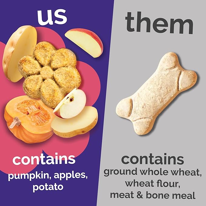 Fruitables Baked Dog Treats, Healthy Pumpkin Treat for Dogs, Low Calorie & Delicious, No Wheat, Corn or Soy, Made in the USA, Pumpkin and Apple Flavor, 7oz