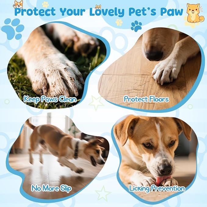 HeavenEye Dog Socks for Hardwood Floors, Anti Slip Dog Paw Protectors Shoes, Maximum Grip Prevent Licking Paws Slipping Hot Cold Pavement Boots for Small Medium Large Senior Dogs(Black Leopard, XL)