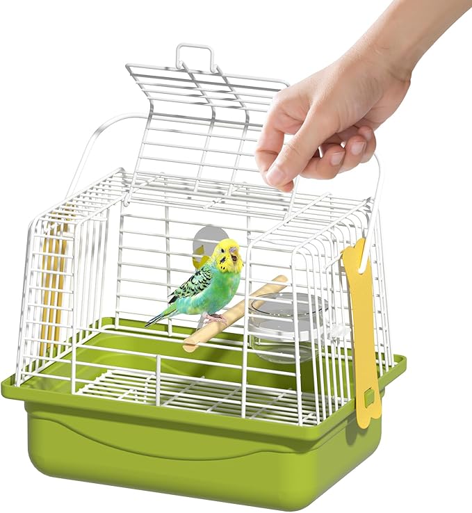 BAGHBPM Small Bird cage,Travel Cage for Birds and Small Animals, Parakeet cage,Bird Carrier Travel cage,Bird Travel cage, jaulas para pájaros,Green,(Size:S,M,L) (L)