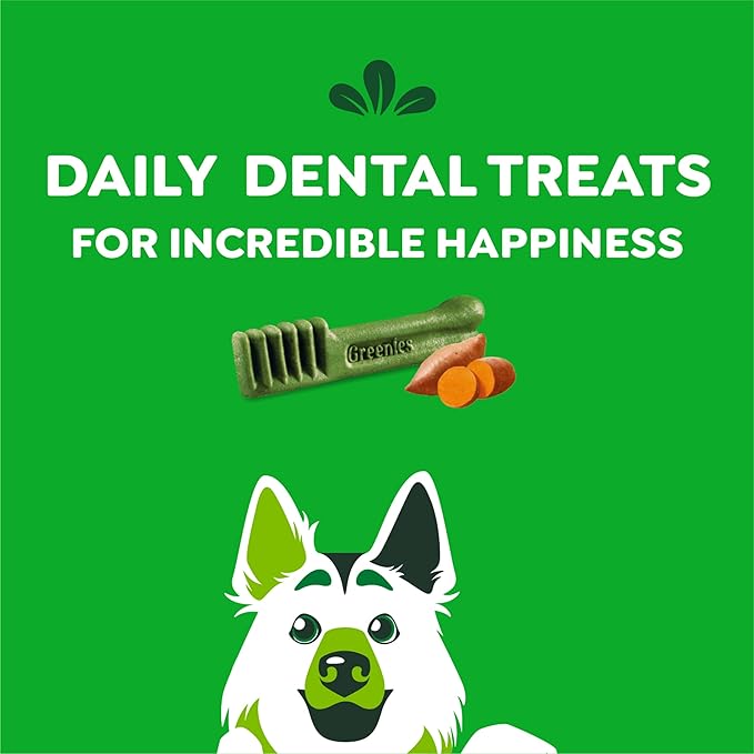 Greenies Large Dog Dental Treats, Sweet Potato Flavor, 12 oz. Pack (8 Treats)