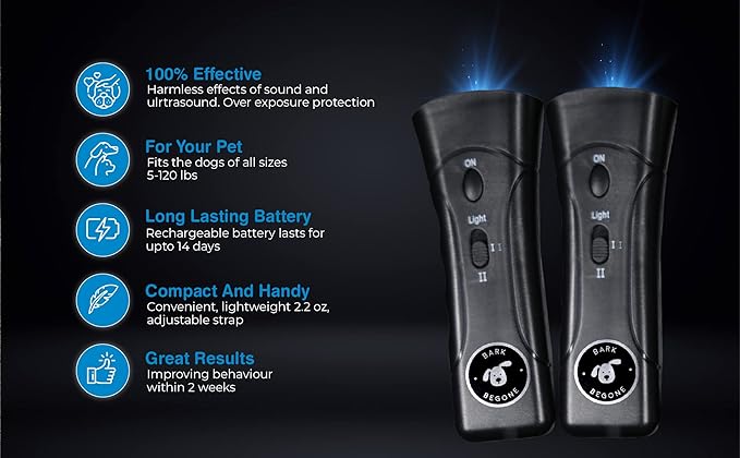 2023 Ultrasonic Dog Bark Deterrent & Behavior Corrector - Stop Barking, Jumping, Aggression Without Yelling - Just Point & Press! Backed by Kevin Harrington from Shark Tank