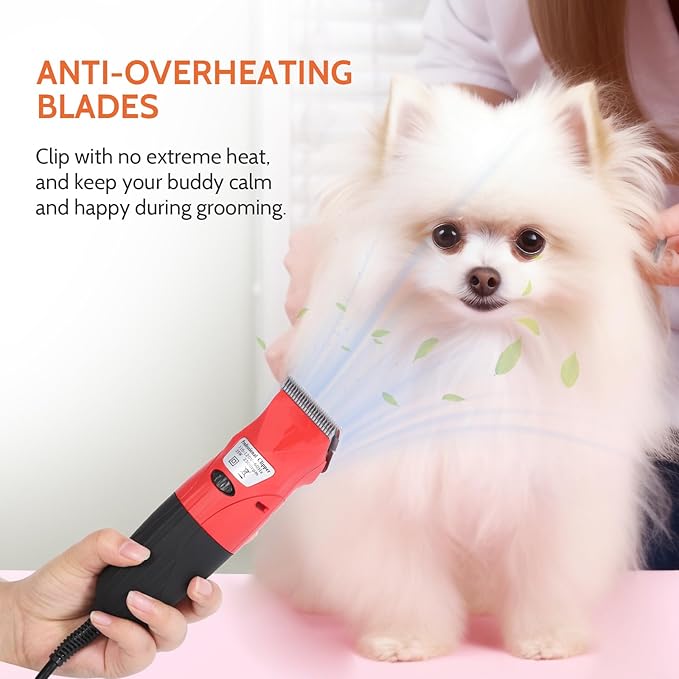 DUCKBOY 35W Pet Hair Clipper & Grooming Kit for Dogs and Cats – Includes 4 Interchangeable Blades & 3m Power Cable – Professional Trimmer for Small to Large Pets