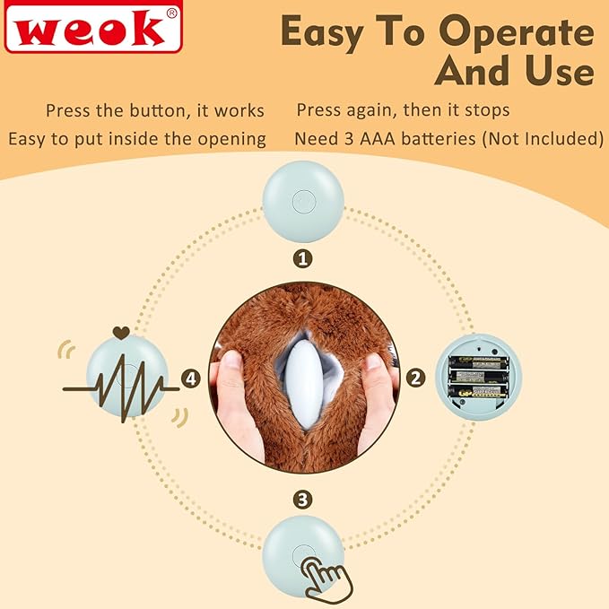 Heartbeat Puppy for Dogs, Helps for Anxiety Relief and Calming, Stuffed Animal Anxiety Calming Behavioral Puppy Heartbeat Toy Sleep aid for Cats Pets（for Small Breeds）