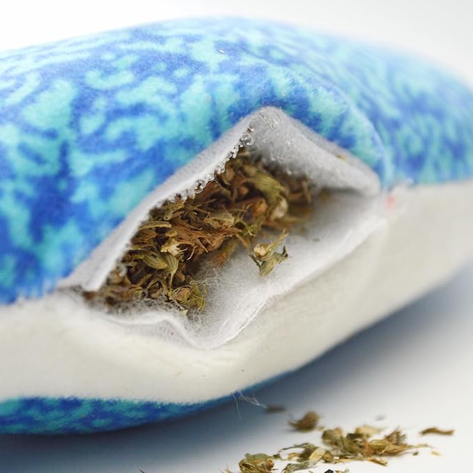ZOOMIE Shark Kicker - Refillable Catnip Toy + Catnip | High Potency Hand Harvested Fresh | Soft Plush for Engaging Play