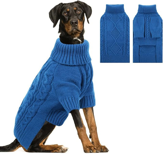 ASENKU Knitted Dog Sweater, Pullover Big Thermal Dog Winter Sweater, Turtleneck Doggy Sweaters for Large Medium Dogs Boy Girl,Warm Pet Sweatshirt for German Shepherd,Great Dane,5XL