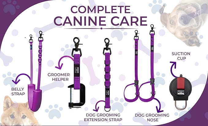 45" Dog Grooming Table with Set of 6 Grooming Loops for Dog Groomers Bundle - Adjustable Height Grooming Table 300lb, Dog Grooming Table Arm with Adjustable Dog Grooming Loops - Dog Grooming Supplies