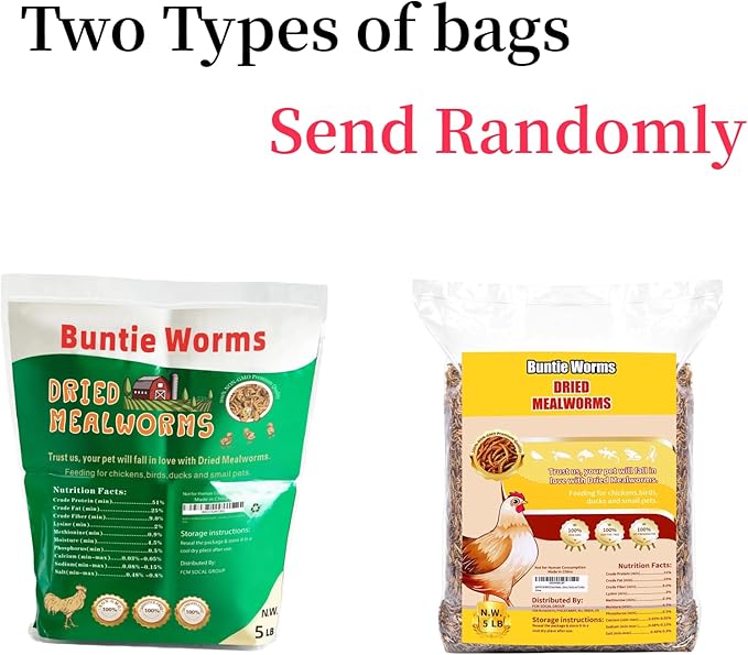 20LB Dried Mealworms, 100% Natural, Non-GMO Meal Worms, Dried for Chickens, Wild Birds, Reptile, Hamster, Hedgehog, Pigeon