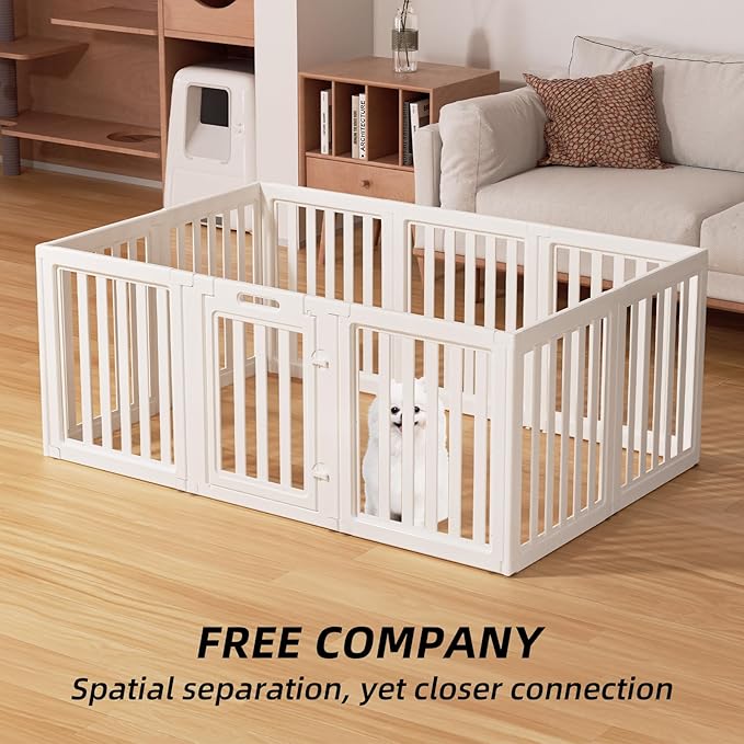 Dog Playpen,Clear Dog Pen, Acrylic Dog Pen，Easy to Install and Remove Dog Play Pen and Kennel Playpen, Suitable for Dogs, Cats,Dog Playpen Indoor (White, 23.6" Height, 10PCS)