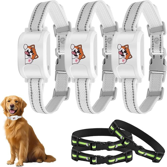GPS + Wireless Dog Fence & Training Collar – No Subscription, App Geo-Fence 3280ft, 60-164ft Bluetooth Training, 3 Correction Modes, Auto Sleep/Wake, 7-Day Battery, 3-Dog Support (White(3 Pack))