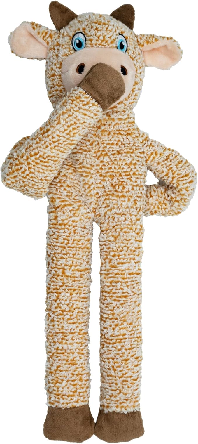 Cattle No Stuffing Dog Toys for Large Dogs, Squeaky Crinkle Interactive Dog Animals, Plush Teething Toys to Keep Them Busy, Cute Funny Dogs Gifts for Small Medium Large Breed