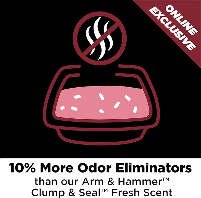 ARM & HAMMER Clump & Seal Clumping Cat Litter, 14-Day Odor Control Litter, Platinum Multi-Cat Formula Complete Odor Sealing Formula, Online Exclusive, 37lbs