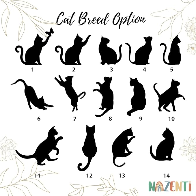 NAZENTI Personalized Cat Memorial Suncatcher, Sympathy Gift for Loss of Cat, Pet Remembrance Gift, Stained Glass Suncatcher, Custom Breed and Name, Pet Memorial Ornament Window Hanging