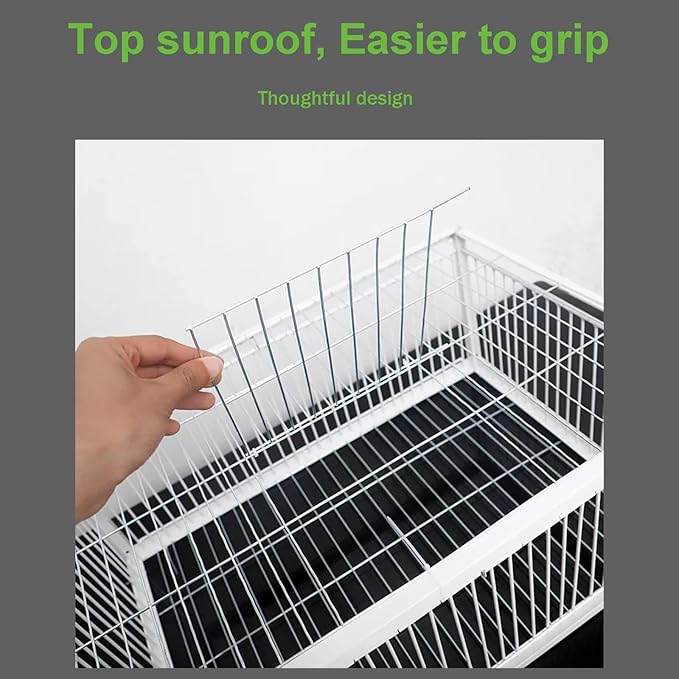 Pigeon Trap Cage with Escape-Proof Design Chicken Trap Bird Cage with One Way Entrance for Sparrows Quails Bird Chick and Duckling (23.6”L x 15.75” W x 10.24 ”H)