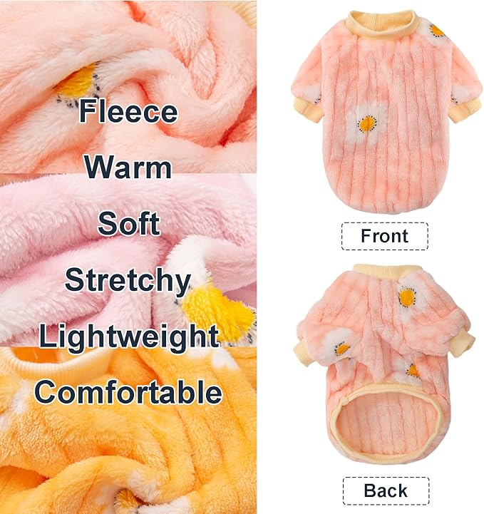 Dog Sweater, 3 Pack Dog Sweaters for Small Dogs, Dog Clothes for Small Dogs Girl Boy, Ultra Soft and Warm Puppy Sweater Dog Coat for Winter Christmas (Large, Dy Pink+Dy Purple+Dy Yellow)