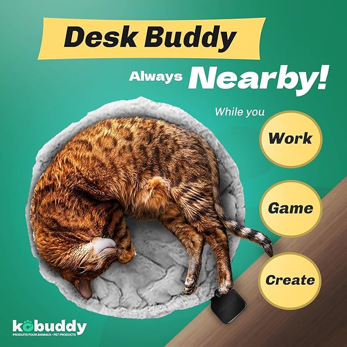 | Blue Replacement Fabric for Cat Desk Bed - Soft Faux Fur Fabric, Steel Frame | Cat perch for indoor cats | Perfect Hammock for your desk | Supports up to 50lbs | Pet couch | Elevated pet bed