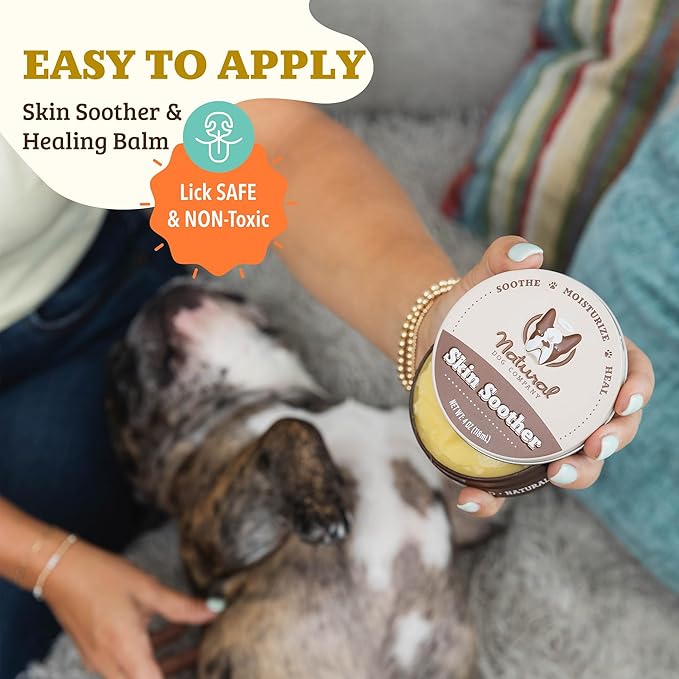 Natural Dog Company Skin Soother Balm for Dogs – 2 oz Tin All Natural Hot Spot & Rash Relief – Organic Itchy Skin Soothing Moisturizer for Dry, Red, Crusty Skin – Lick-Safe Dog Balm, Made in USA