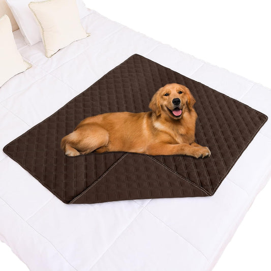 Smiry Waterproof Dog Bed Cover Pet Blanket, Soft Washable Dog Blanket for Furniture Bed Couch Sofa Reversible, Checkered (40"x50", Chocolate/Chocolate)