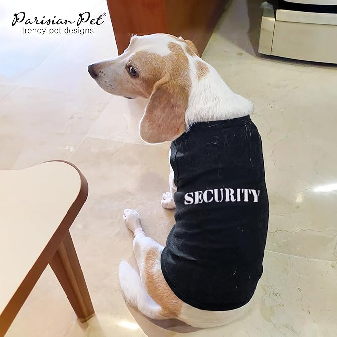 Parisian Pet Security Dog Shirt - Security Costume for Dogs - Halloween Pet Vest - Pet Halloween Costumes - Dog Apparel & Accessories - Sleeved Pet Costume - L