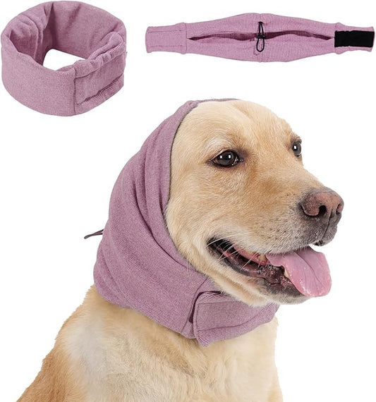 Dog Calming Hoodie, No Shake Ear Wraps for Dogs, Adjustable Dog Ear Muffs for Noise Protection, Ear Wrap Head Cover for Head Warp Anxiety Relief, Hematoma, Grooming and Force Drying