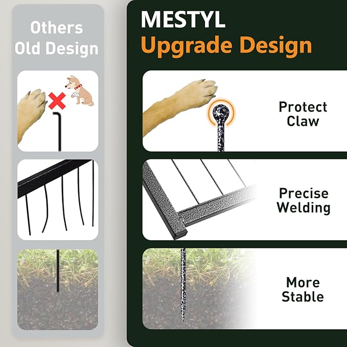 mestyl Dog Playpen, 40" Height 8 Panels Outdoor Pet Play Pen, Big Dog Exercise Play Pen for Large/Medium/Small Dogs, Foldable Puppy Pen for Indoor, Camping, RV, Anti-Rust Paint Finish, Quick Install