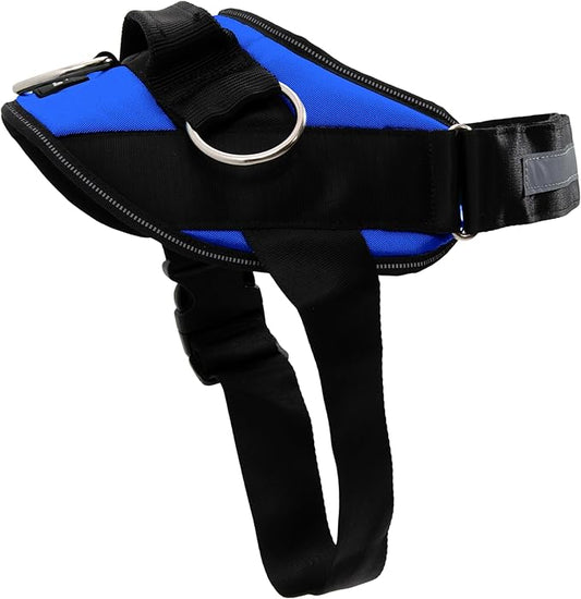 ShawnCo Essential Dog Harness, No-Pull Pet Vest with 3 Leash Clips, No Choke, Reflective, Adjustable and Padded, for Easy Walking and Training for Small, Medium and Large Dogs (Electric Blue,S)