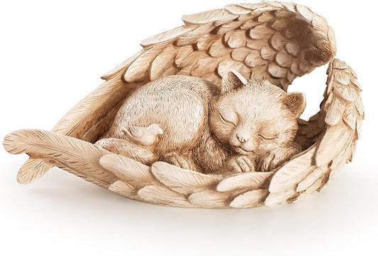 Cat Memorial Stone for Outdoor, Pet Memorial Stones for Cats with Personalized Engraving, Weather-Resistant Garden Stone for Backyard & Memorial Garden to Forever Loved Cats (Light Brown)