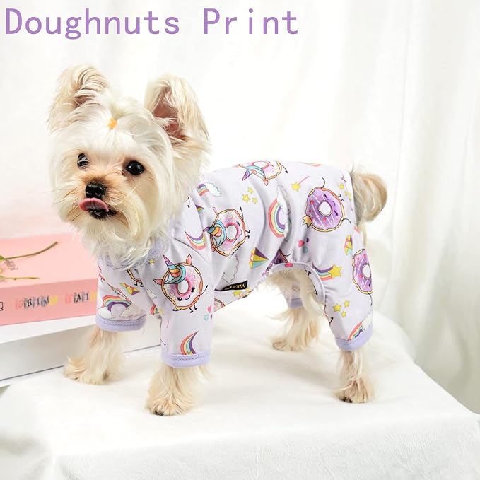 Dog Clothes for Small Dogs Boy Girl, Dog Pajamas Tiny Chihuahua Yorkie Spring Summer Shirt, Cute Puppy Outfit Pjs Jumpsuit Cat Onesie Apparel Pet Clothes