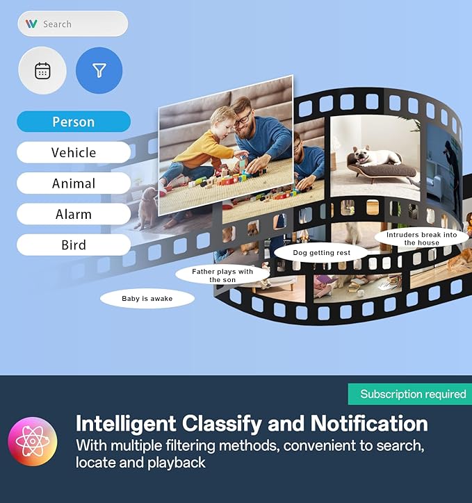 Security Cameras Indoor, 2K 5G&2.4Ghz WiFi Camera for Security Home with 911 Monitor Alert, 360 PTZ Baby/Pet/Dog Camera AI Search Motion Detection, Color Night Vision, Speaker, US Cloud Storage, 2Pack