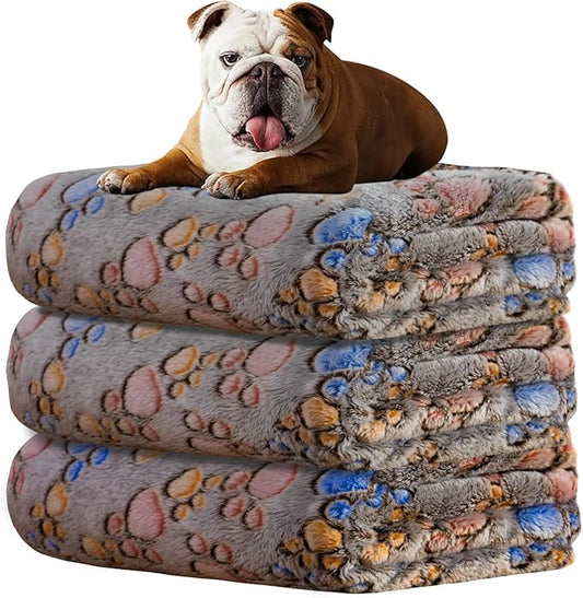 Rezutan 1 Pack 3 Blankets for Dogs, Dog Blanket for Medium Pet Cat, Premium Soft Fluffy Suitable for Dog Kennels & Beds, Gifts Puppy Blanket Essentials, 30x20inch, Tan