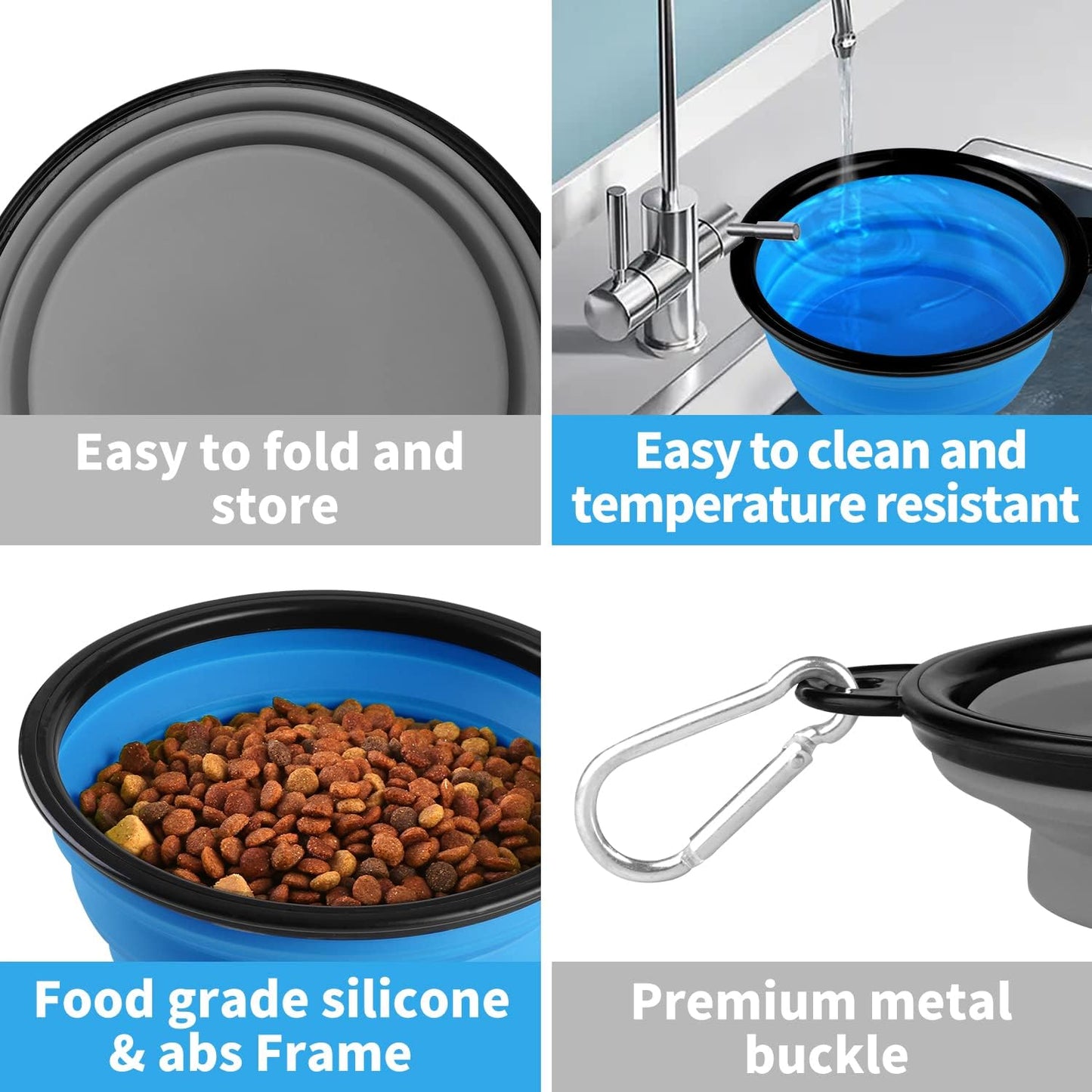 Collapsible Dog Bowl, Lightweight and Portable, Ideal for Travel, Hiking, Camping, and Everyday Use