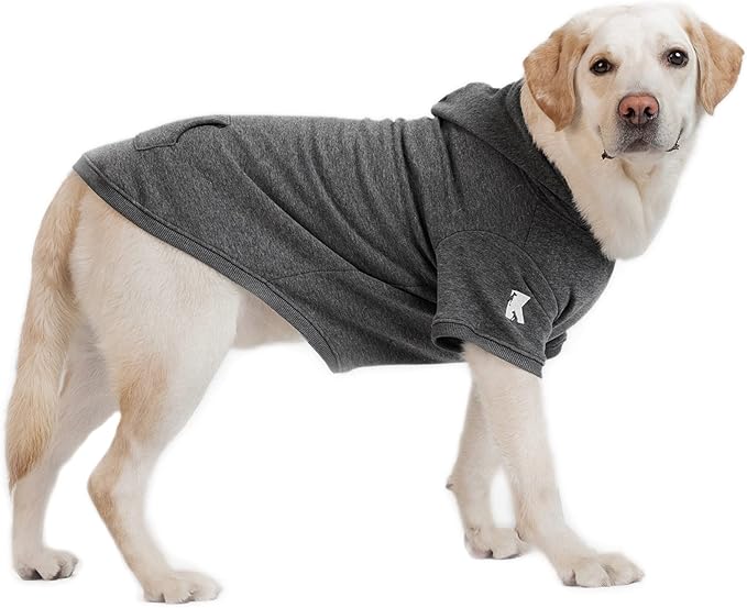 Koneseve Dog Hoodie Fleece Dog Clothes Warm Sweater with Hat for Medium Large Dogs Cat Hooded Shirt Kitten Pet Basic Sweatshirt with Pocket Doggie Soft Winter Coat Apparel (Grey; 4XL)