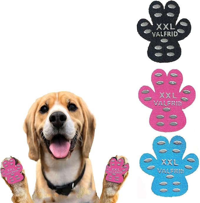 Dog Paw Protector Pads,15 Sets-60 Pads Anti-Slip Grips for Hardwood Floors,Best for Hot Pavement,Strong Self-Adhesive Traction Stickers for Senior Dog Essentials Multicolor XXL