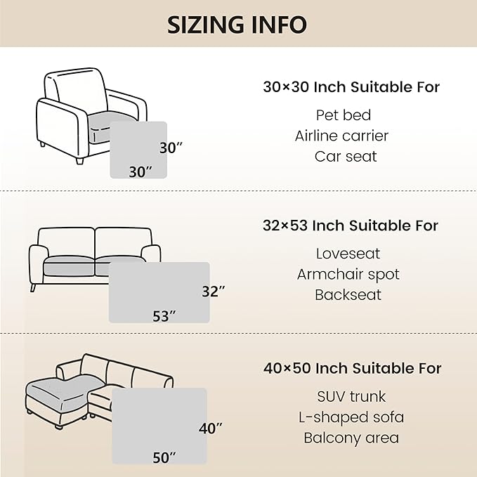 gogobunny 3X Stronger Waterproof Pet Blanket, Scratch Proof Furniture Protector for Dogs Cats, Reversible Cover 30x30 Inch, Dark Grey