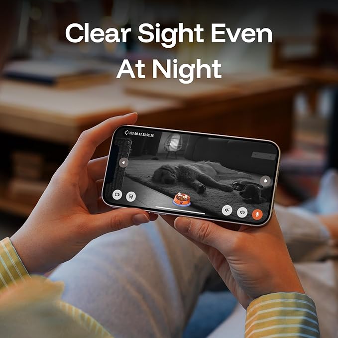 5MP Ultra HD Pet Camera - Dog Camera with Treat Dispenser, Remote Treat Tossing via Phone App, 360° Auto Tracking & Motion Alerts, 5G&2.4G WiFi for Cats Indoor