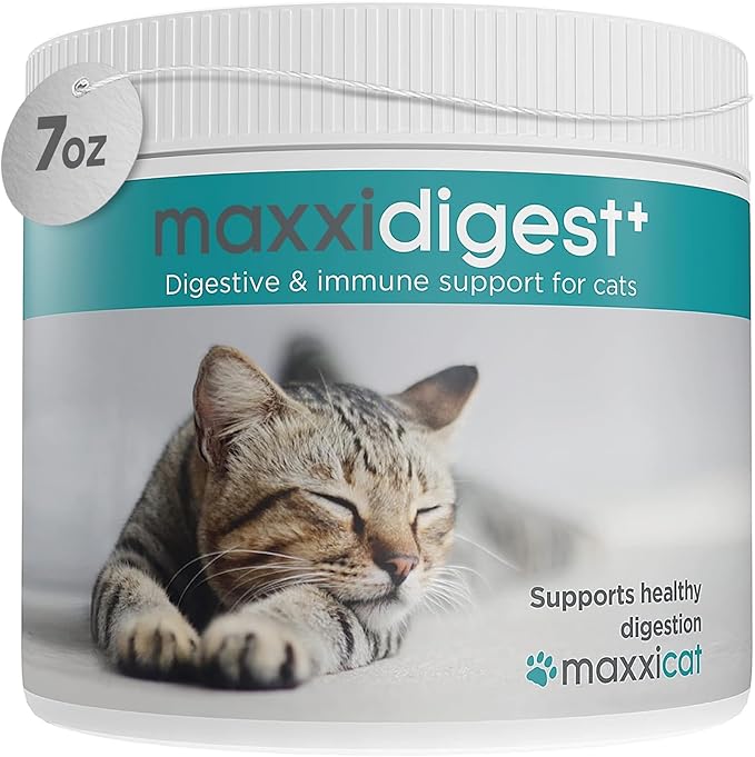 maxxipaws maxxidigest+ Prebiotic & Probiotic for Cats 7oz | Cat Probiotic Powder with Advanced Digestive Enzymes for Gut Health & Immunity | Supports Digestion, Food Sensitivities & Itchy Skin