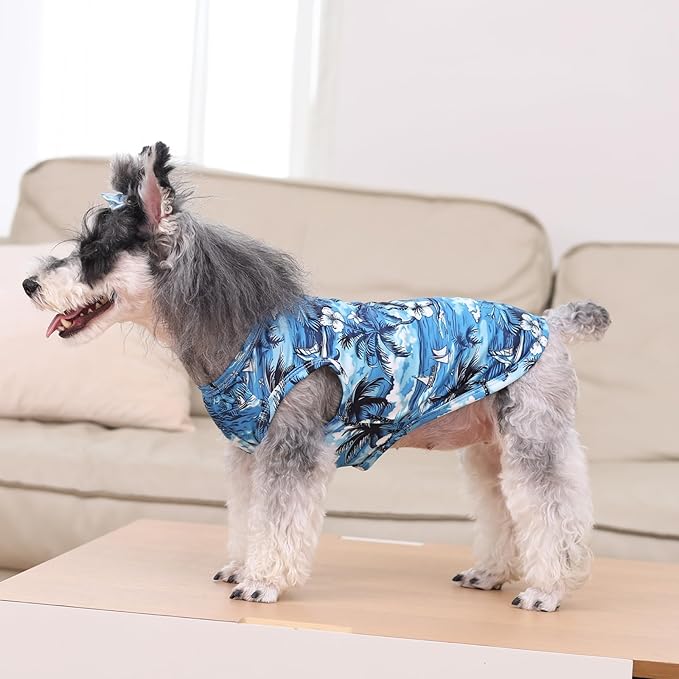 CuteBone Dog Shirts 2-Pack Soft Pet Clothes Breathable Summer Vest for Small Puppy and Stretchy Cat Apparel 2BX19L