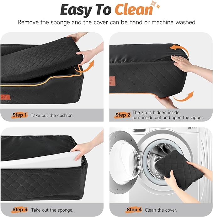 GL GLENSLAVE Dog Car Seat for Large/Medium Dogs, Comfortable Pet Car Booster for Back Seat, Fully Detachable & Washable Dog Travel Bed with Storage Pockets,2 Safety Belts