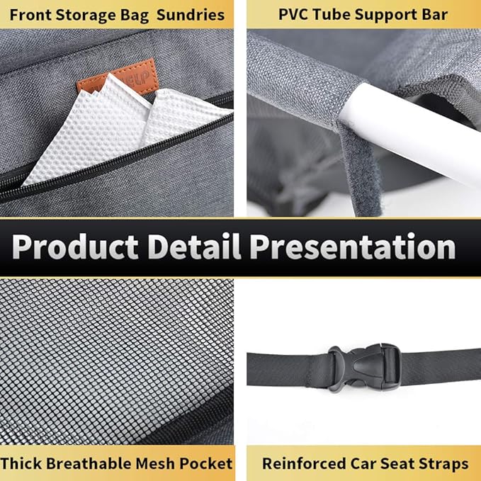 SWIHELP Dog Car Seat Puppy Portable Pet Booster Car Seat with Clip-On Safety Leash and PVC Fram, Anti-Collapse,Perfect for Small Pets