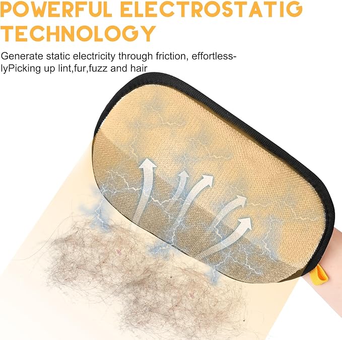 Pet Hair Remover, 2025 Upgrated Five-Finger Electrostatic Pet Hair Removal Gloves, Cat & Dog Hair Remover for Couch, Furniture,Clothing, Animal Fur Removal Tool, Cat Grooming Gloves-2PCS