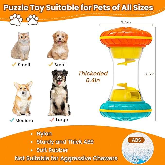 Interactive Dog Puzzle Toys for Boredom, Dogs Enrichment Toy to Keep Them Busy, Treat Dispensing Slow Feeder