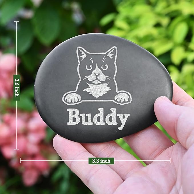 Personalized Cat Memorial Stone, Pet Memorial Stones for Cats, Loss of Cat Sympathy Gift, Pet Memorial Gifts, Cat Condolence Gift, Cat Memorial Gifts for Loss of Cat, Cat Bereavement Gifts
