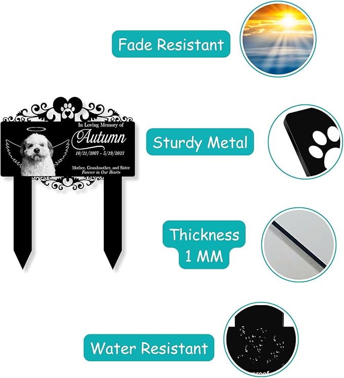 Custom Pet Grave Markers Dog | Heaven Custom Pet Headstones for Dogs | Best Memorial Gifts to Tribute Your Four-Legged Companions | Personalized Grave Marker for Angel Furry Friends