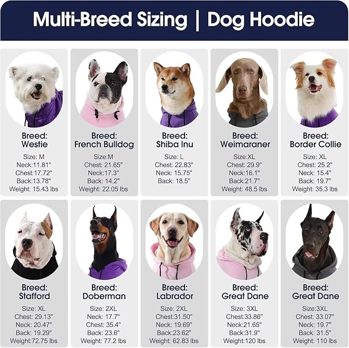 IECOii Large Dog Hoodie, XL Dog Sweater for Large Dogs Girl Hooded Sweatshirt,Spring Fall Dogs Pullover for Beagle, Border Collie, Indoor Cozy & Outdoor Play, Grey, XLarge (No Fleece Lined)