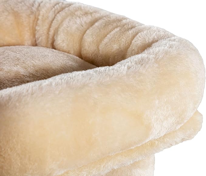 SHA CERLIN Cat Tree 36 Inches Cat Tower with Hammock, Sisal Scratching Post for Indoor Kittens, Small Room, Beige