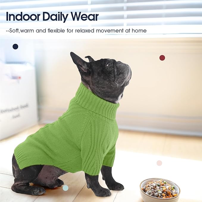 IECOii Great Dane Sweater,5XL Extra Large Sweater for Giant Breed Dogs in Winter,Turtleneck Cold Weather Knit Clothes,Machine Washable,Elastic Pullover for Saint Bernard,Mastiff (Grass Green,XXXXXL)