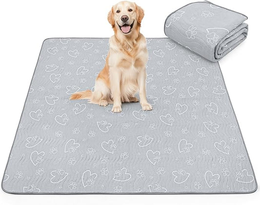 Washable Pee Pads for Dogs Reusable: 66"x72" Extra Large Washable Dog Pads Waterproof Non-Slip Reusable Puppy Pads - Fast Absorbent Whelping Mats for Housebreaking, Incontinence, Playpen