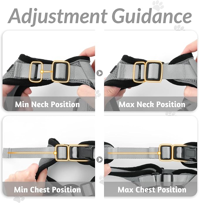 rabbitgoo Cat Harness and Leash for Walking, Escape Proof Soft Adjustable Vest Harnesses for Cats, Easy Control Breathable Reflective Strips Jacket, Grey, M